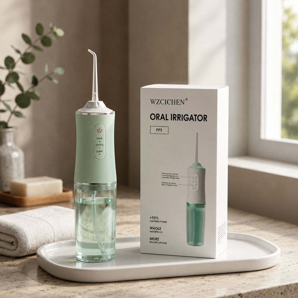 Irrigador Bucal Inalámbrico Recargable | Limpieza Profunda con 4 Boquillas