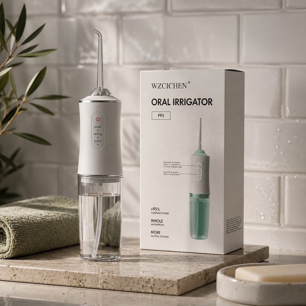 Irrigador Bucal Inalámbrico Recargable | Limpieza Profunda con 4 Boquillas
